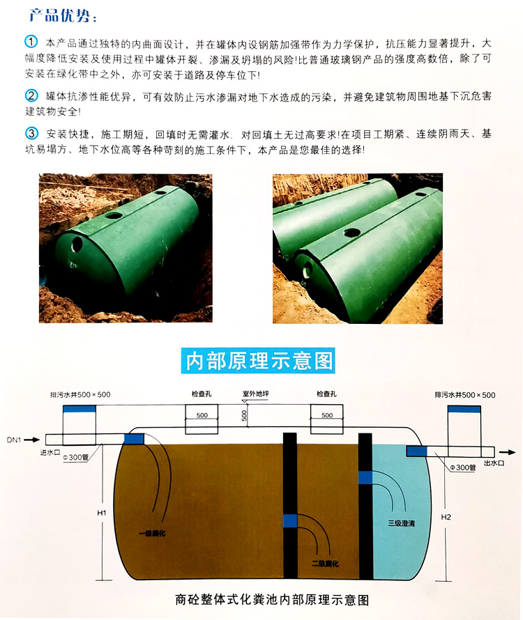 思南玻璃钢化粪池